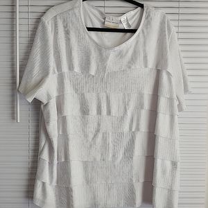 Alfred Dinner white layered short sleeve top